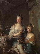 NATTIER, Jean-Marc Madame Marsollier and her Daughter sg Sweden oil painting artist